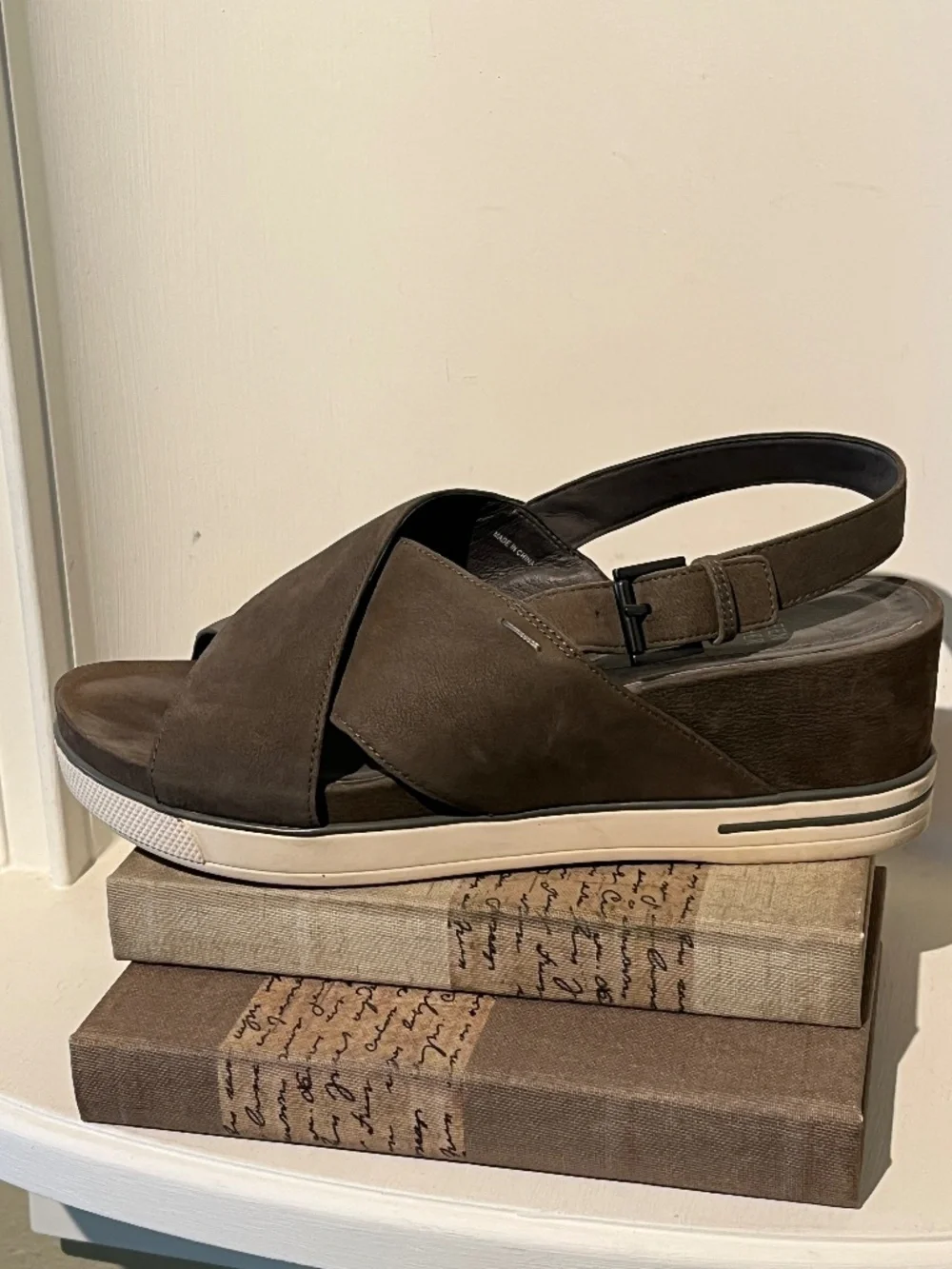 Eileen Fisher Nubuck Leather Slingback Platform Sandals - Sz 9